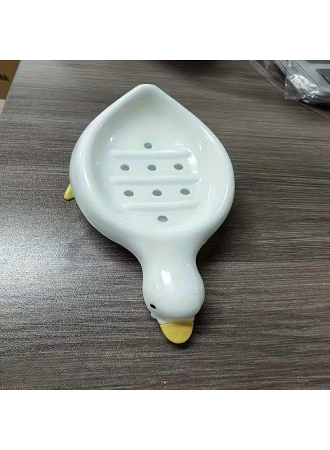 Arabash Duck-Shaped Soap Box, Oval Bathroom Drain Tray with Anti-Puddle Design, 4-Season Gift for Creativity & Practicality – Also a Small Item Organizer - Image 4
